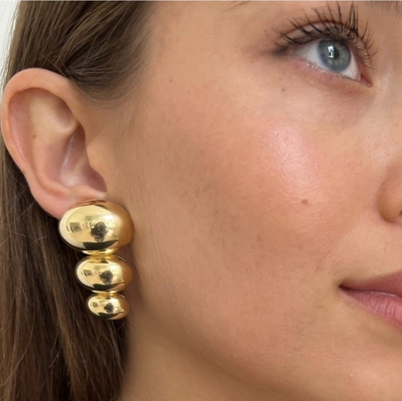 JENNIFER ZUENER Authentic Darla Gold Vermeil Earrings RARE NWOT - Picture 1 of 5